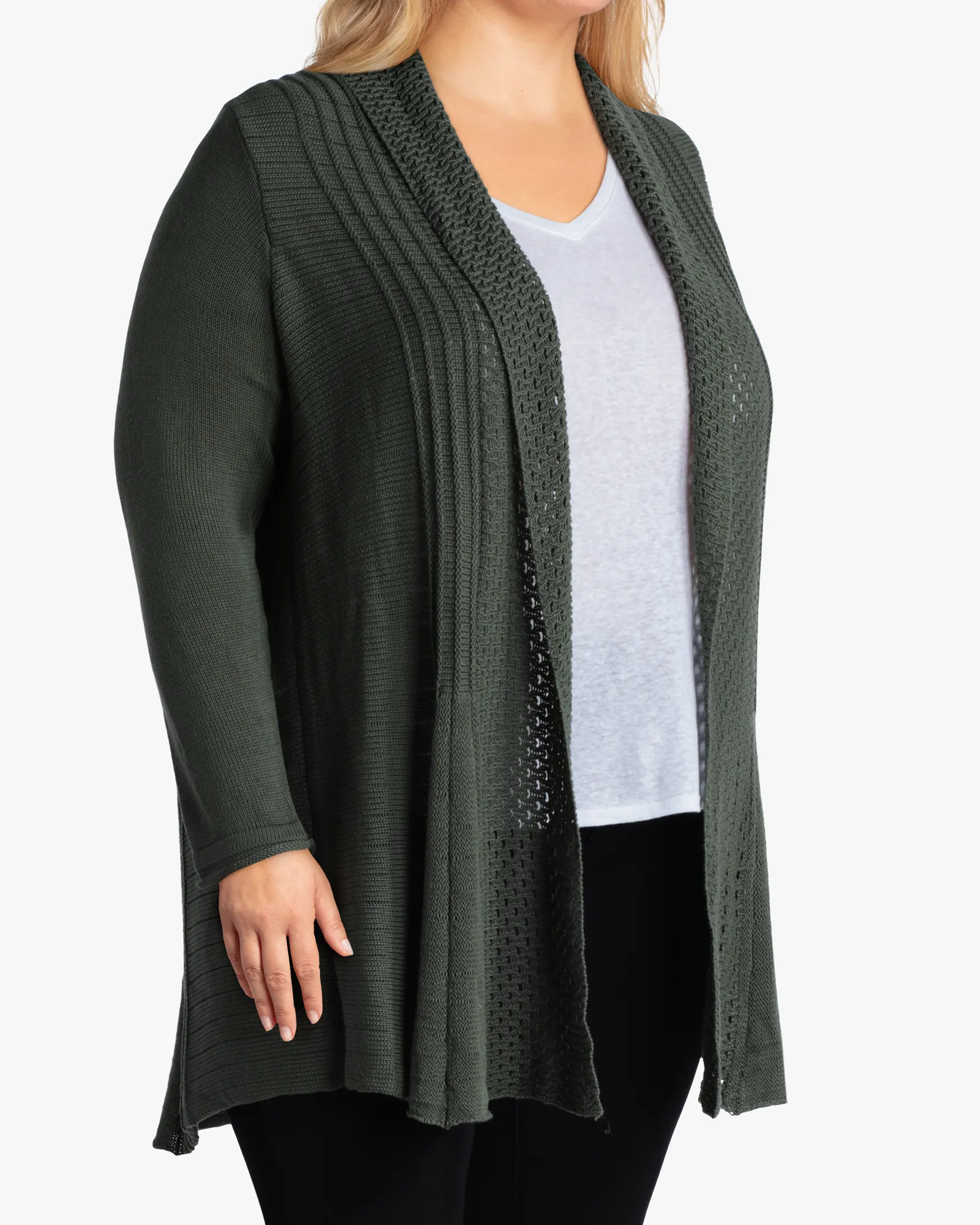 Oxana Accordion Pleat Cardigan | Olive Green