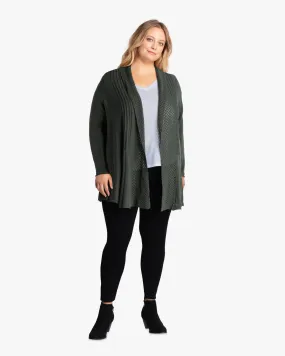 Oxana Accordion Pleat Cardigan | Olive Green