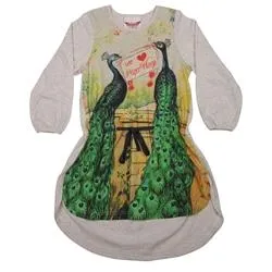 Paper Wings Vintage Peacock Drawstring dress