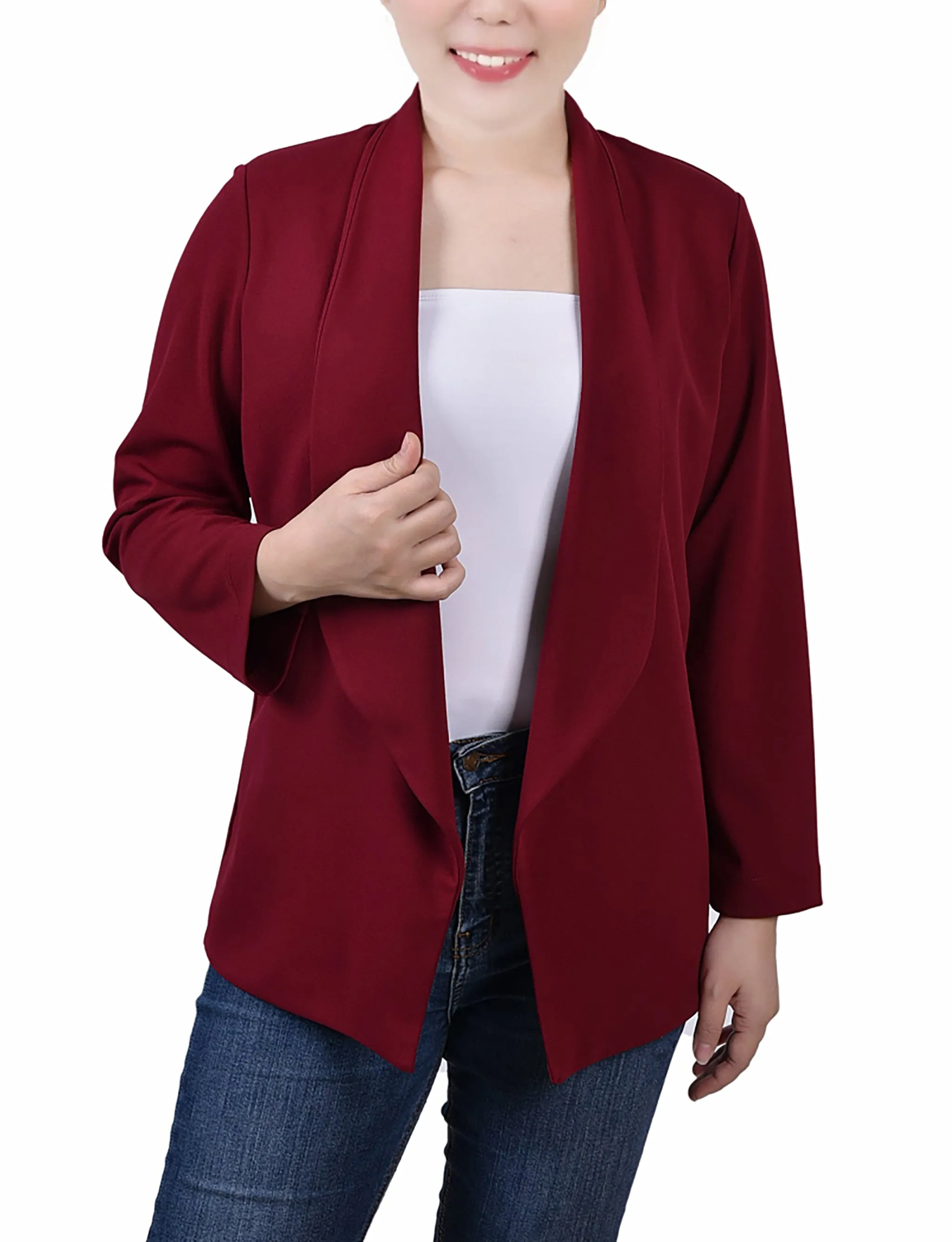 Petite 3/4 Sleeve Ponte Jacket