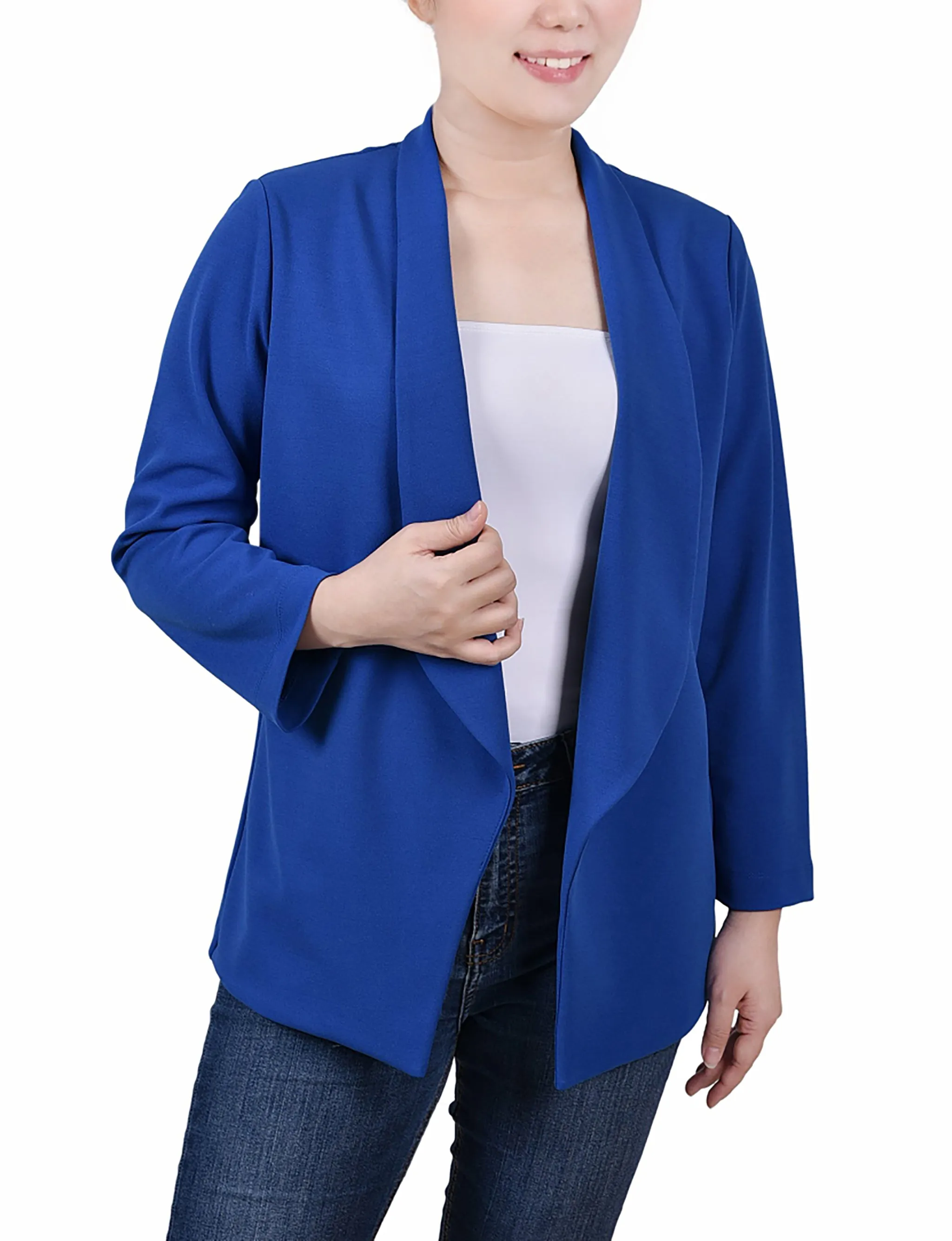 Petite 3/4 Sleeve Ponte Jacket