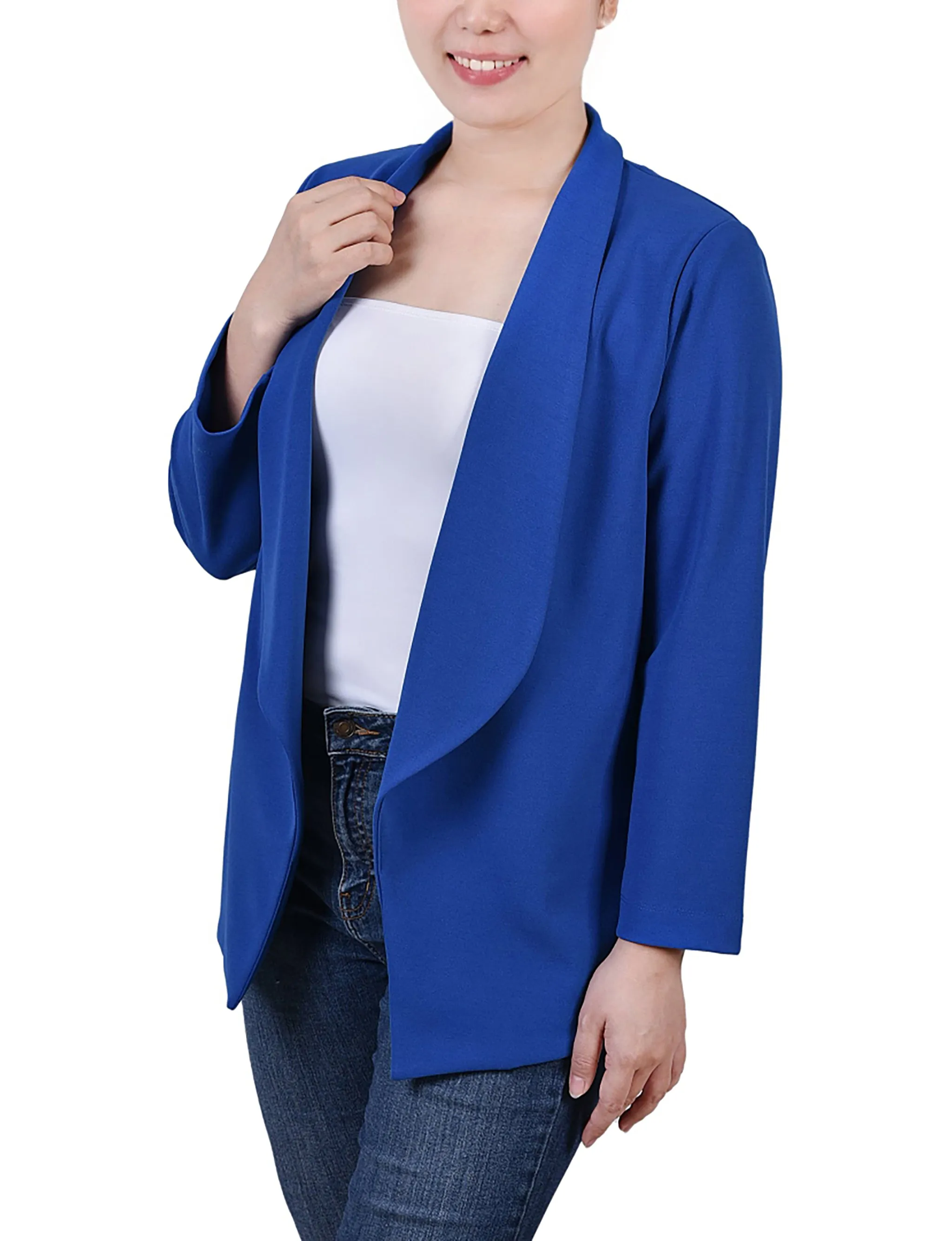 Petite 3/4 Sleeve Ponte Jacket