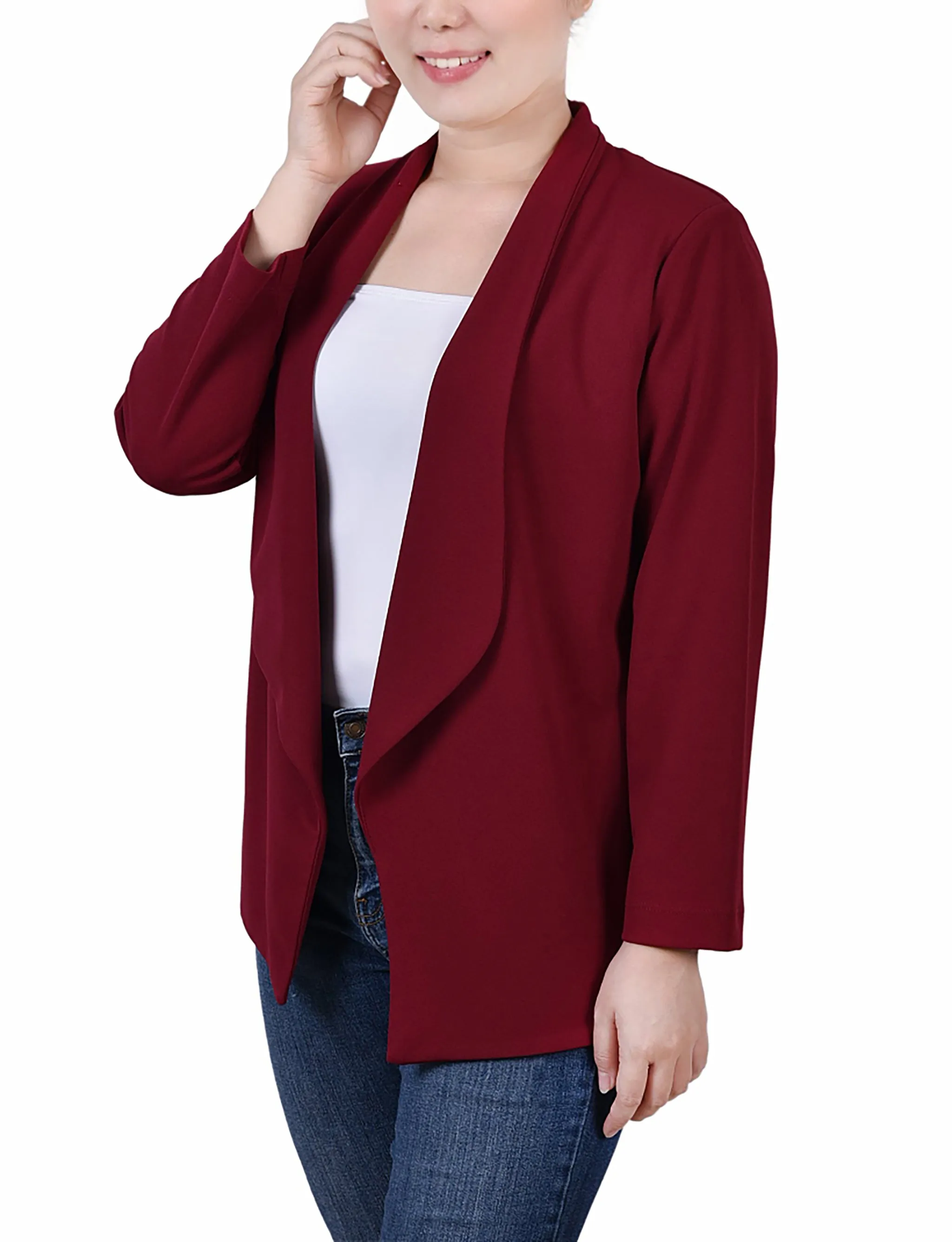 Petite 3/4 Sleeve Ponte Jacket