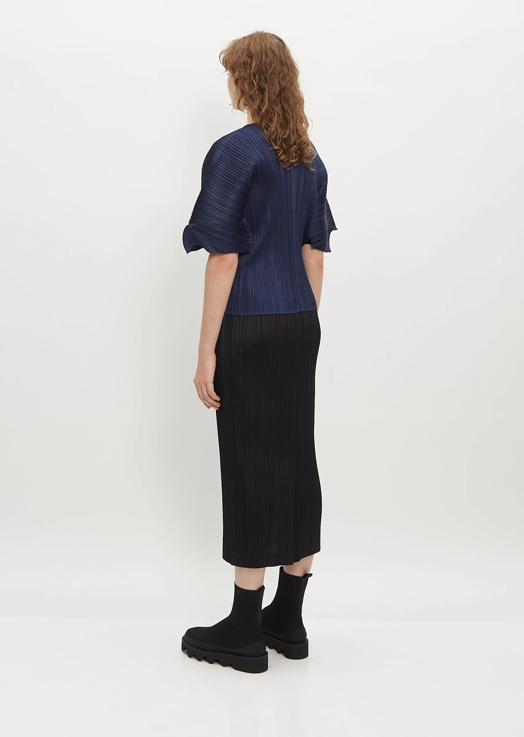 Pleated Straight Skirt