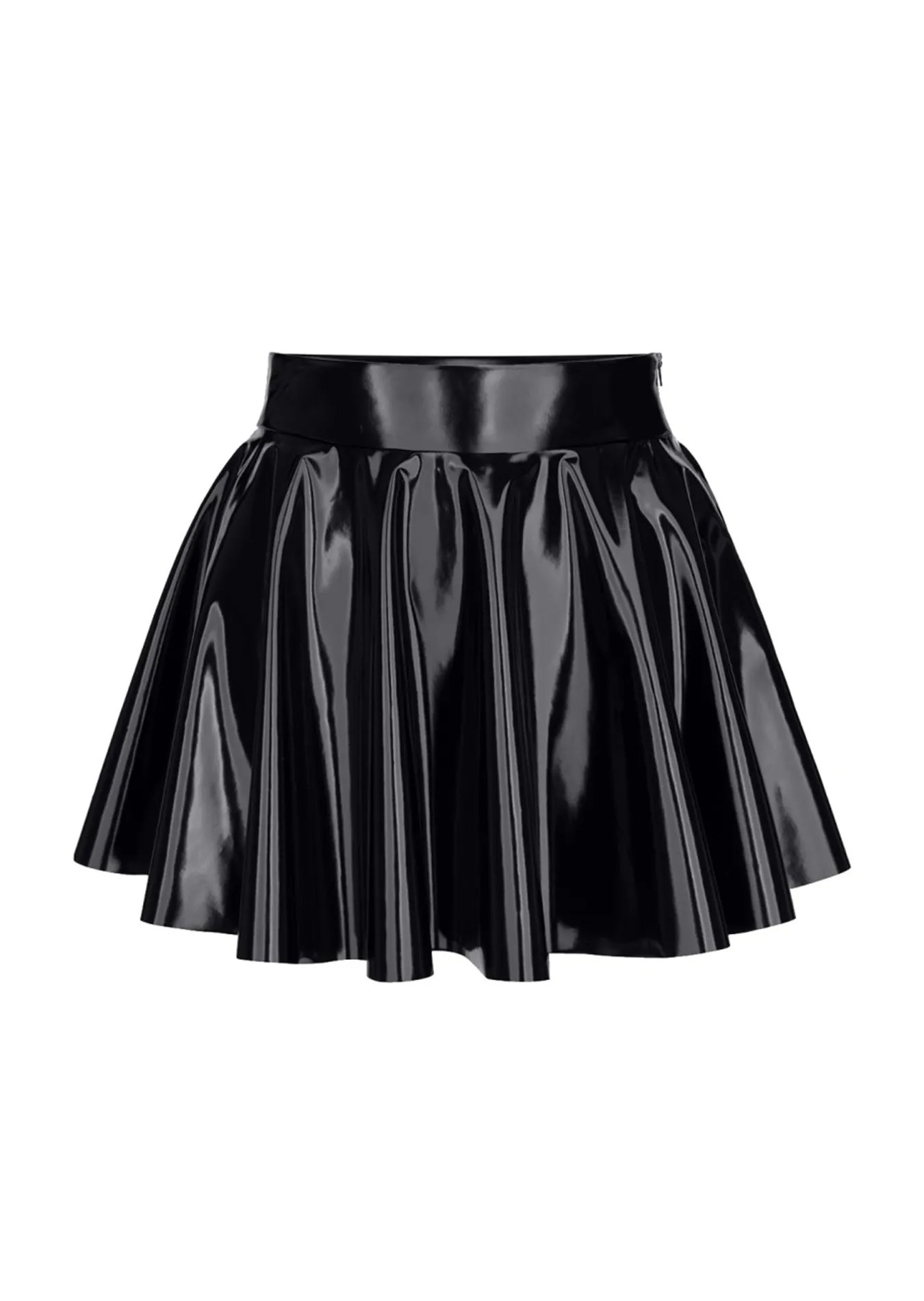 Pleated Vinyl Skirt