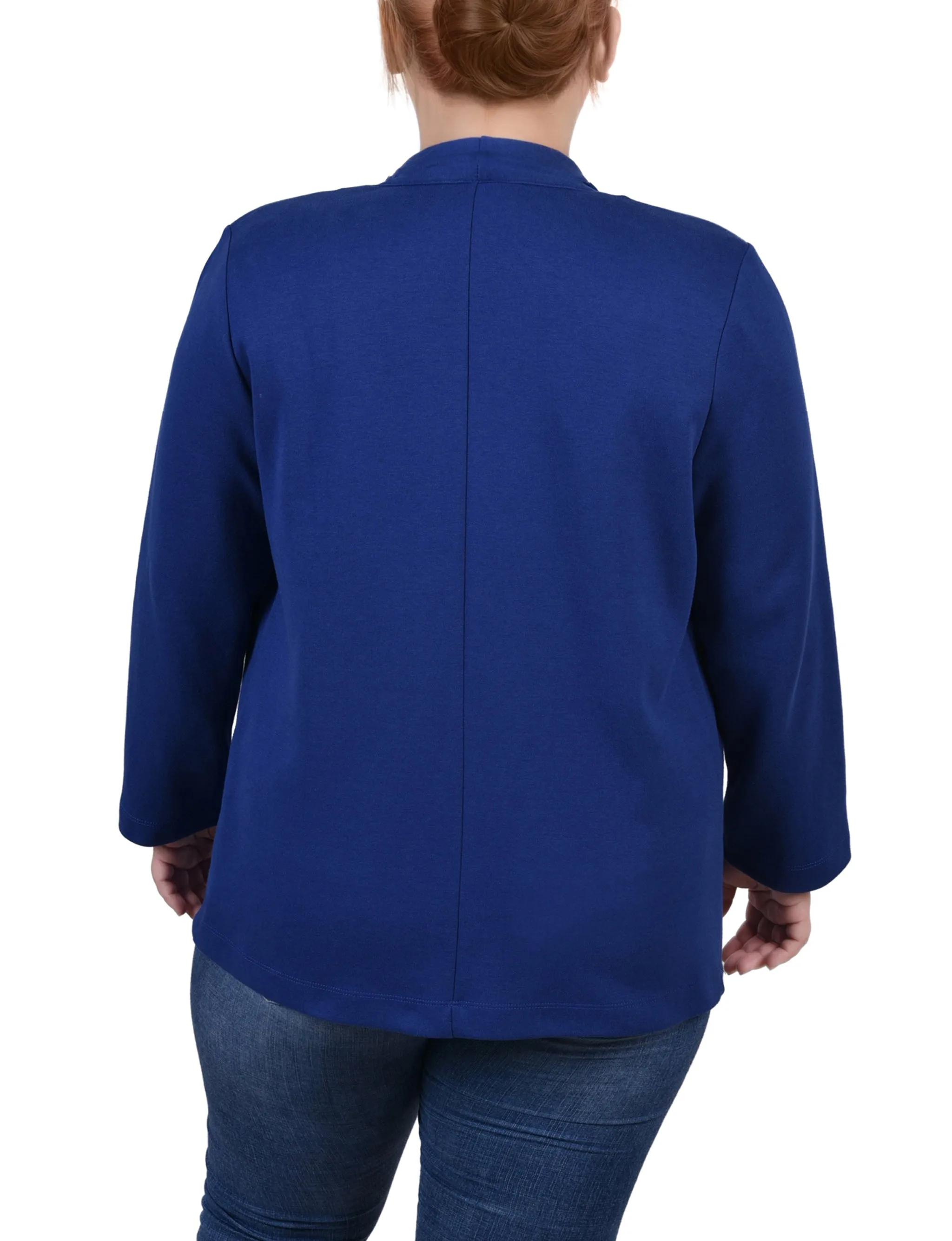 Plus Size 3/4 Sleeve Ponte Jacket