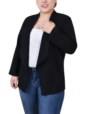 Plus Size 3/4 Sleeve Ponte Jacket