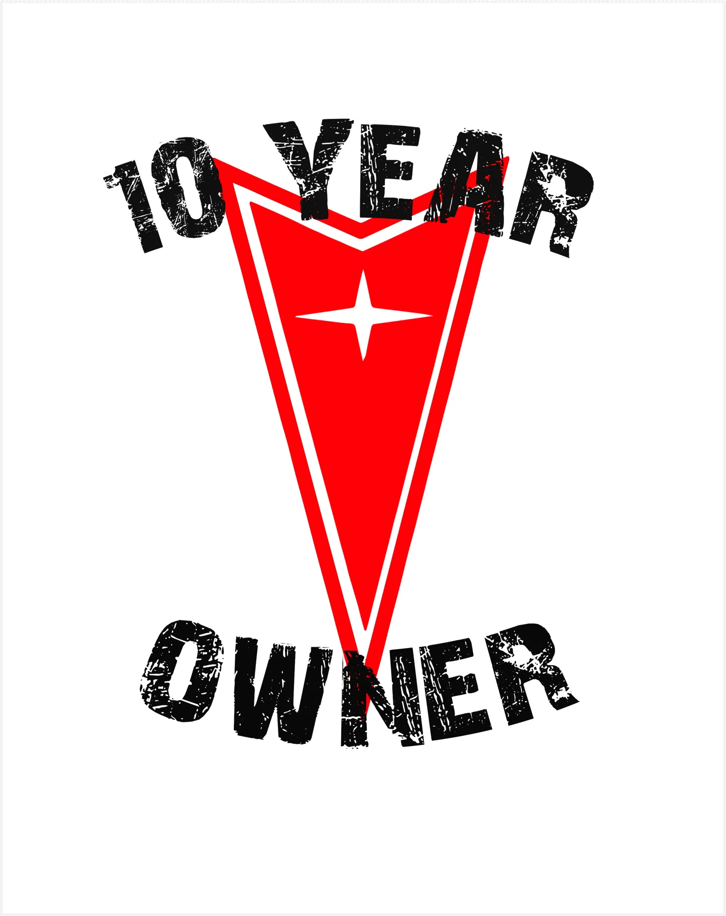 Pontiac 1970's 10 Year ANNIVERSARY OWNER T-Shirt