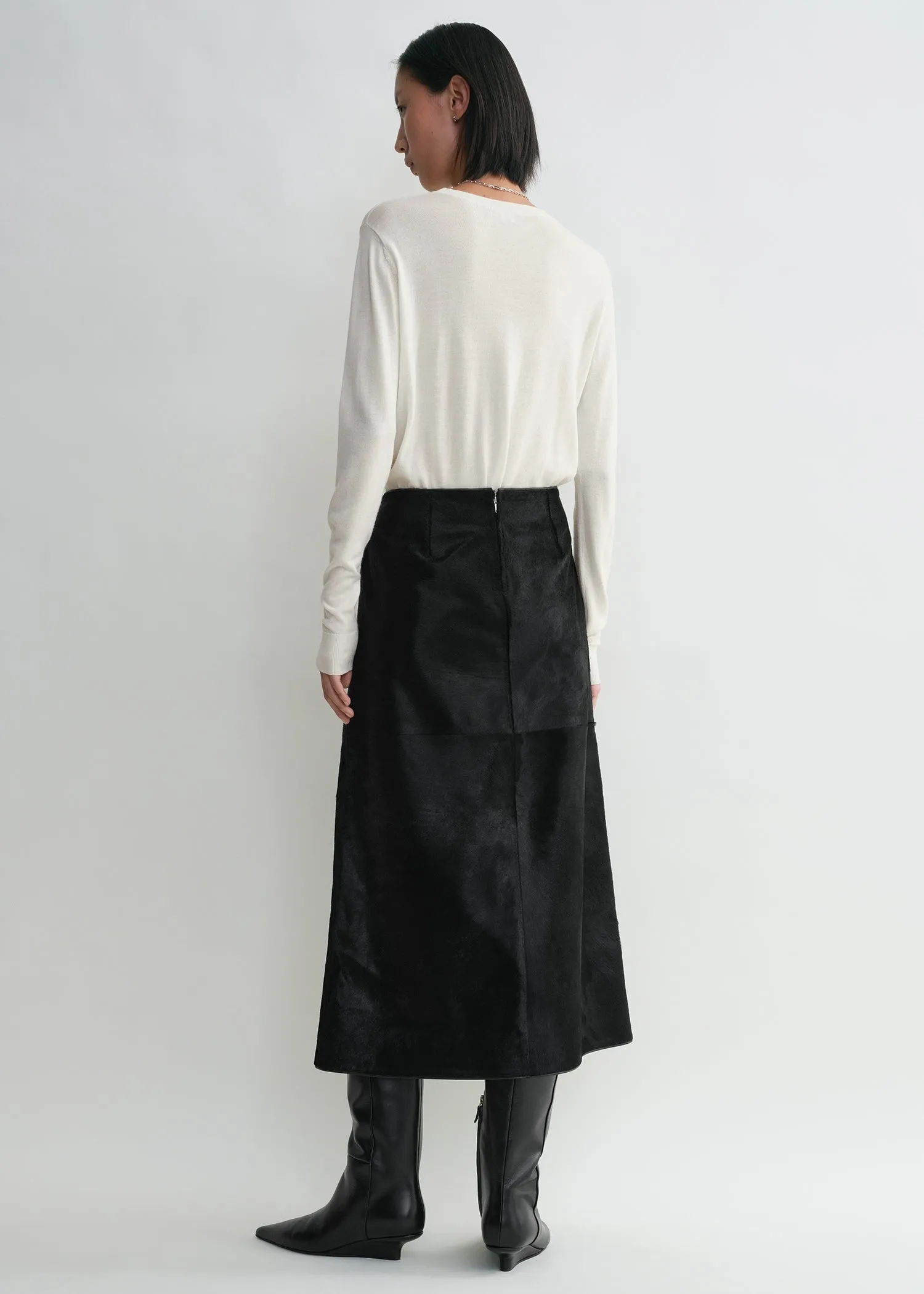 Pony hair skirt black