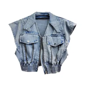 Pre Order:  Retro Blue Washed Denim Vest