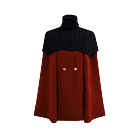 Pre Order:  Woolen Knit Shawl Double-Sided Coat