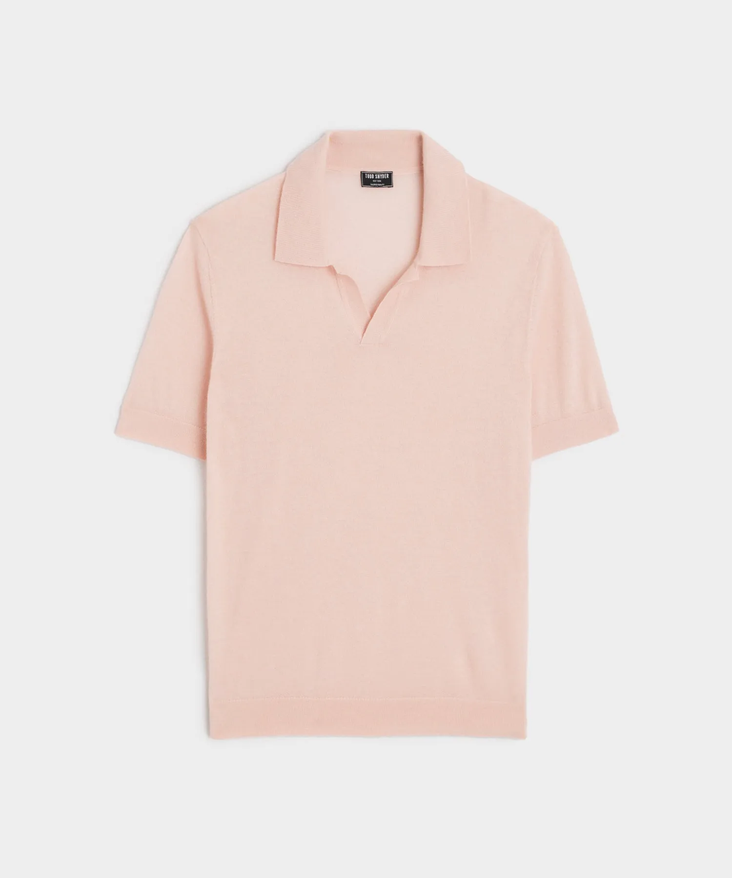 Premium Cashmere Montauk Polo in Shell Pink