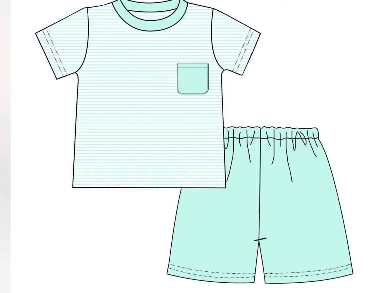 Preorder Striped Mint Knit Short Set