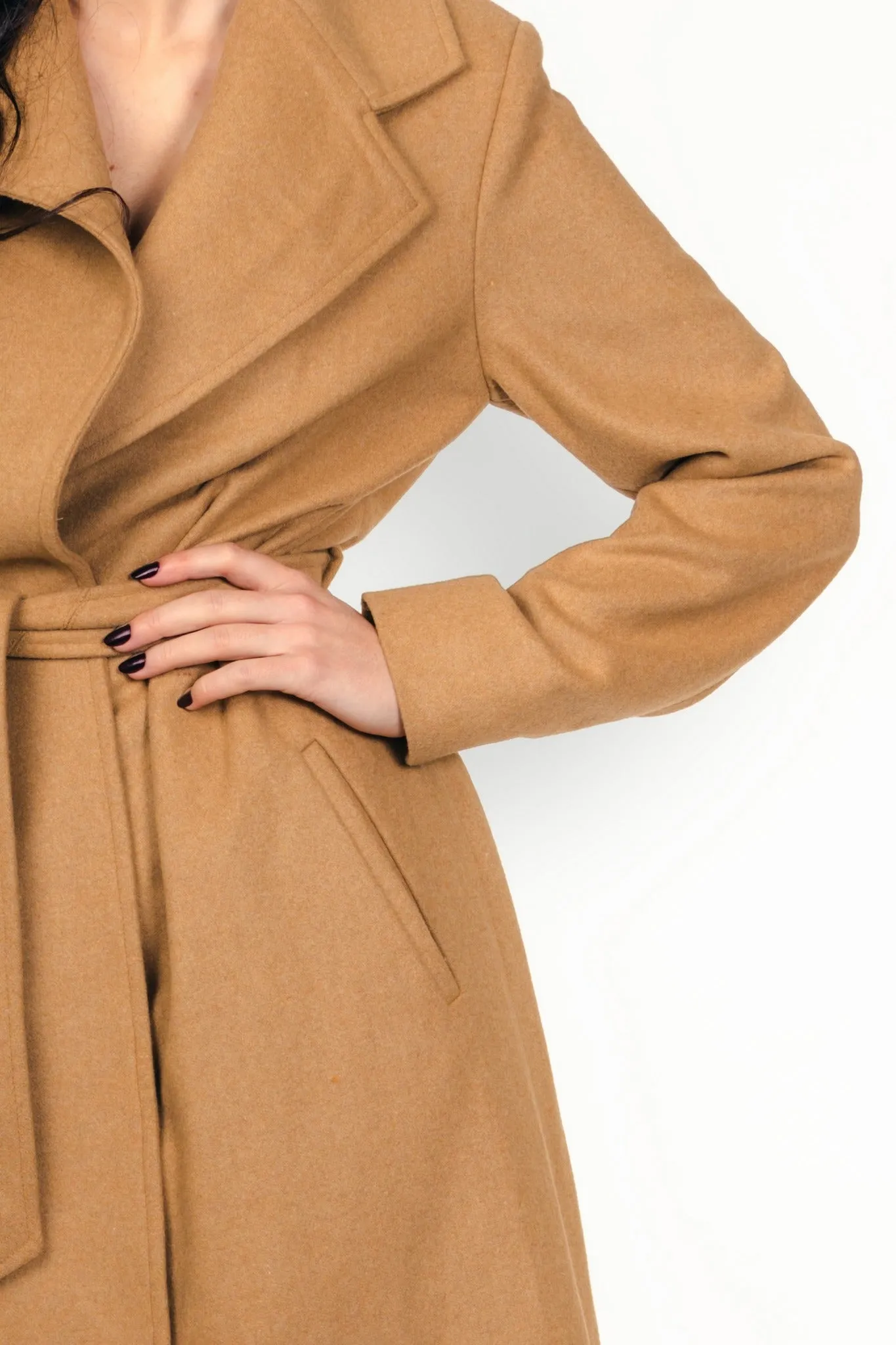 "Margot" Coat Wool Warm Coat in Camel