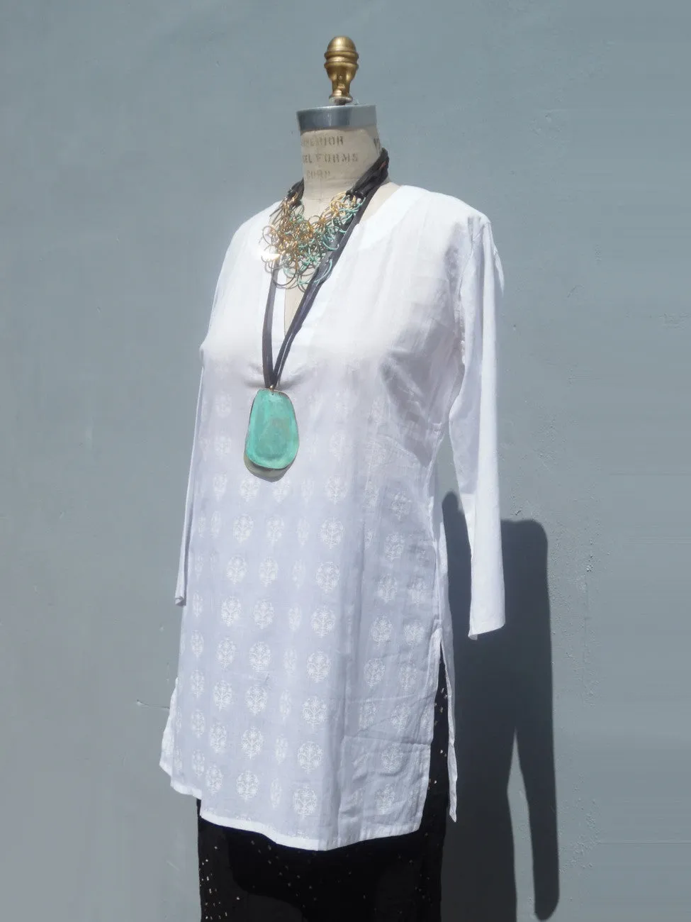 Raja Cotton Tunic White On White