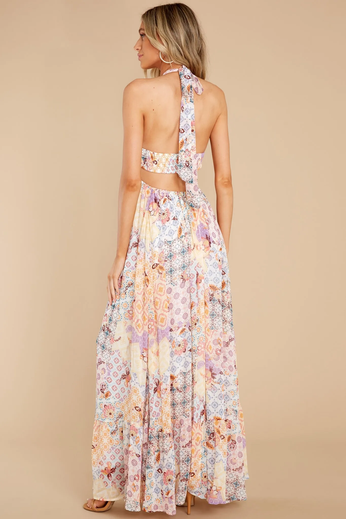 Refresh My Memory Blue Multi Print Maxi Dress