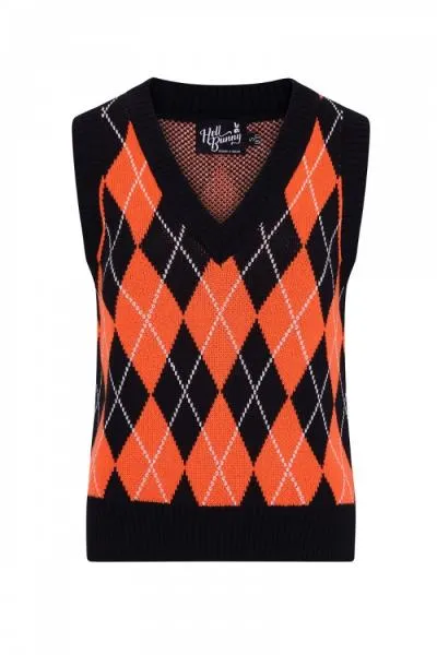 Rhombus Vest - Black/Orange -