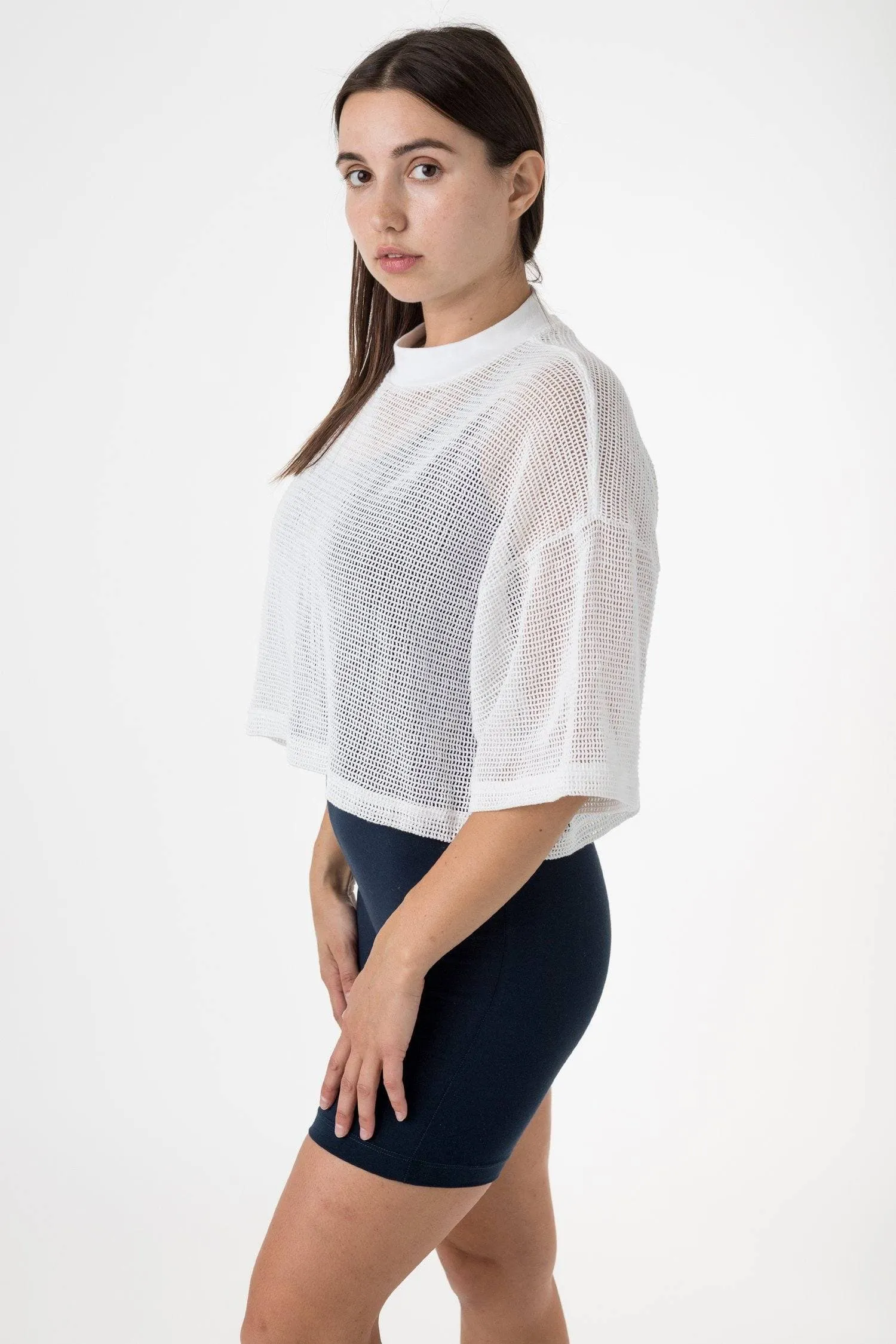 RIN331GD - Cotton Fishnet Garment Dye Crop Top