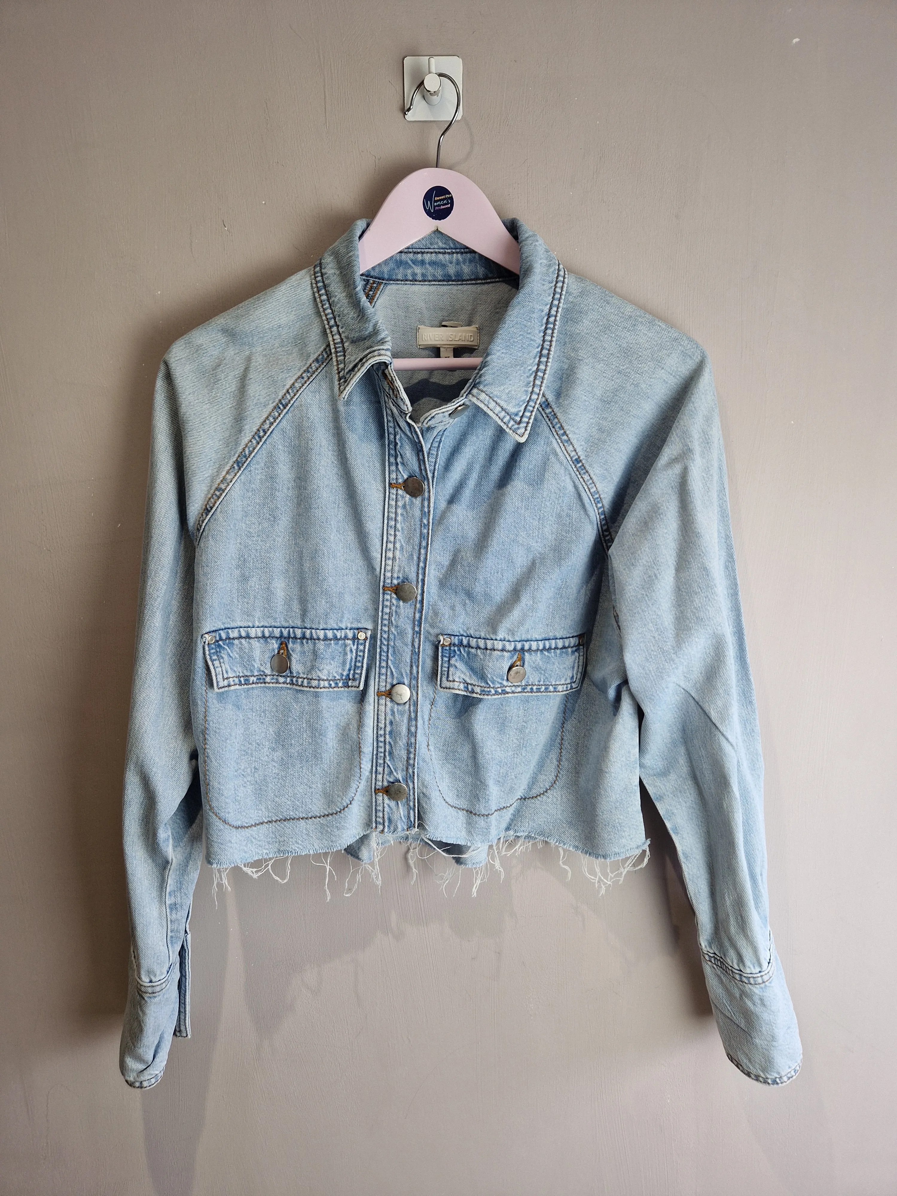 River Island cut off denim jacket - XS ( oversized )