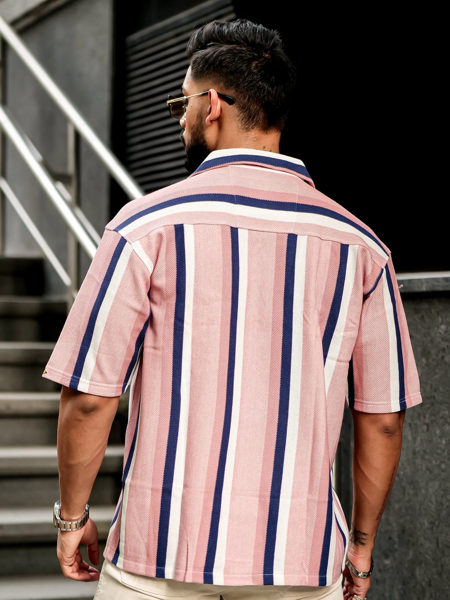 Roman Stripe Pink Shirt