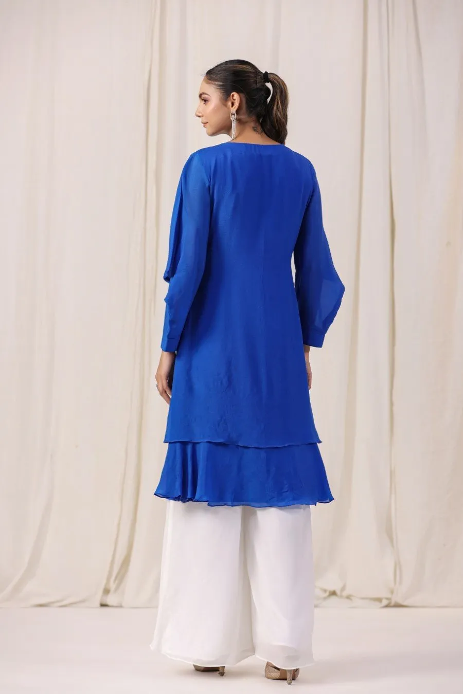 Royal Blue Embellsihed Tunic with Palazzo