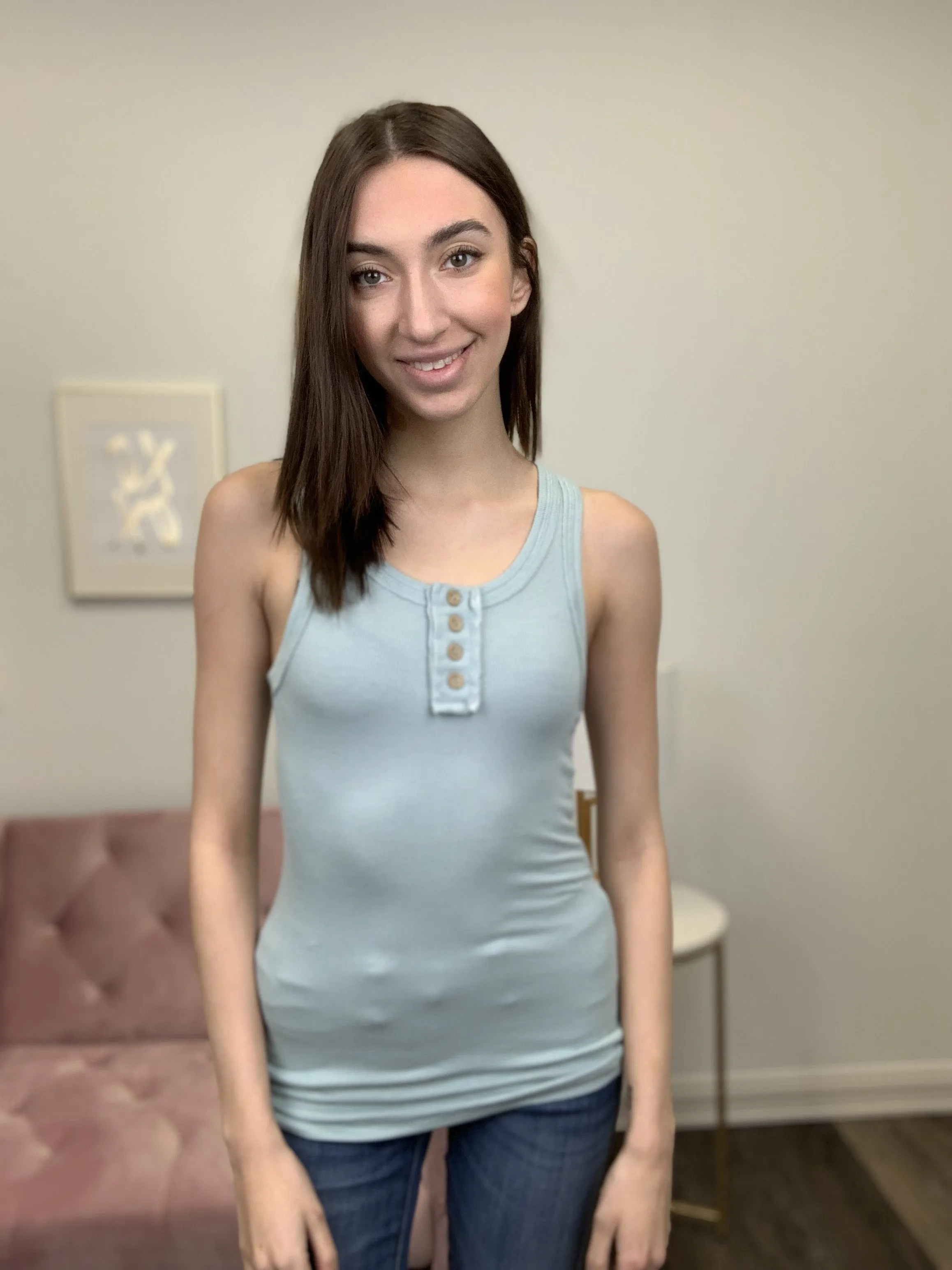 Royal Ribbed Tank Top