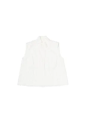 SAMPLE - Cropped Sleeveless Mod Top - White Fringe