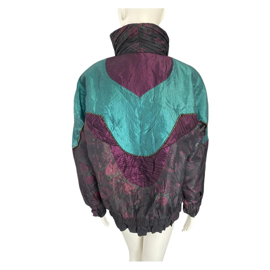 Shell Ski Jacket Vintage 80s Windbreaker Purple Iridescent SIZE S