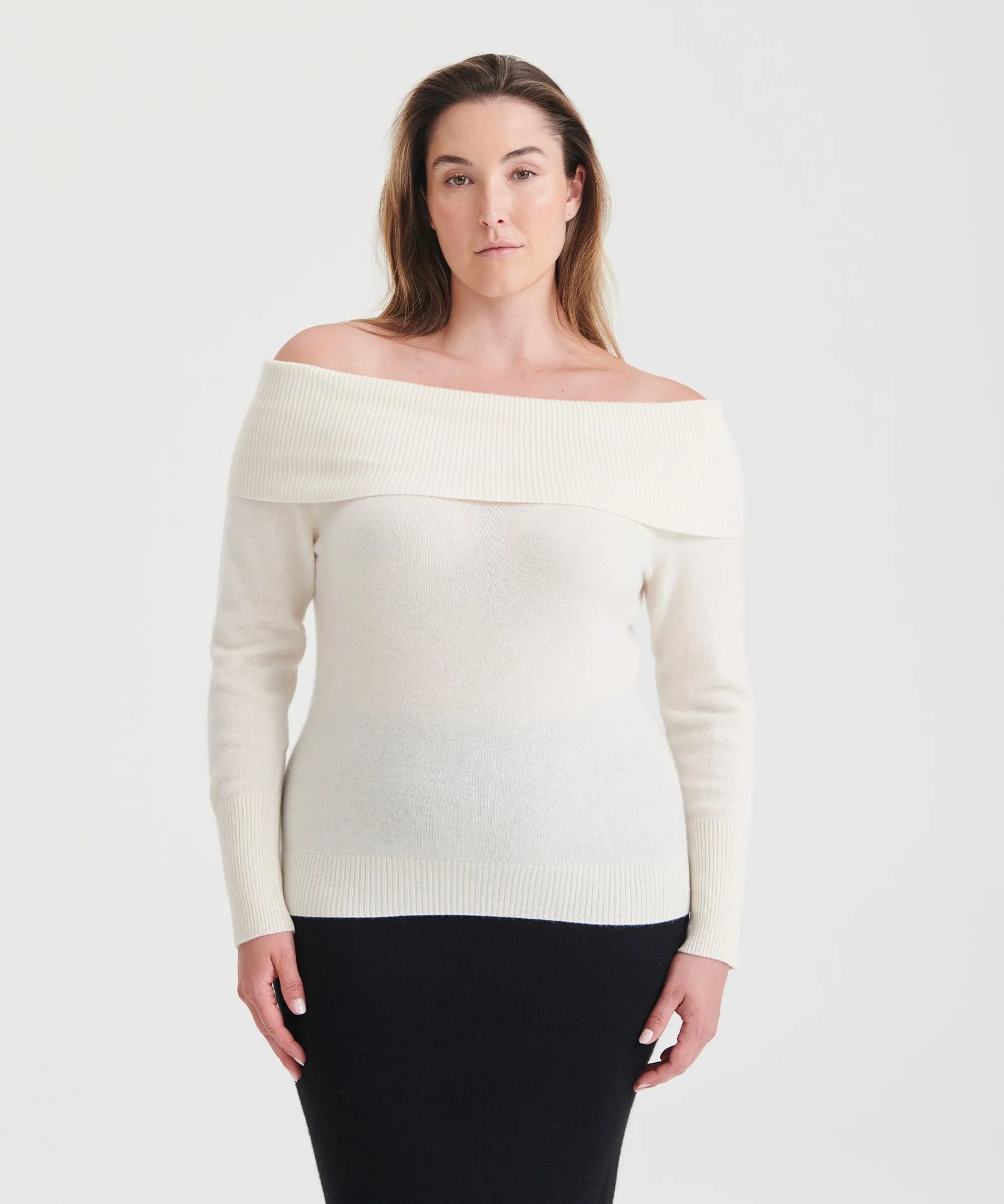 Signature Cashmere Off The Shoulder Sweater