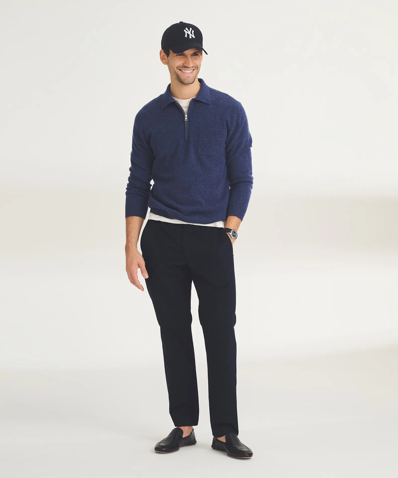 Signature Cashmere Quarter Zip Polo