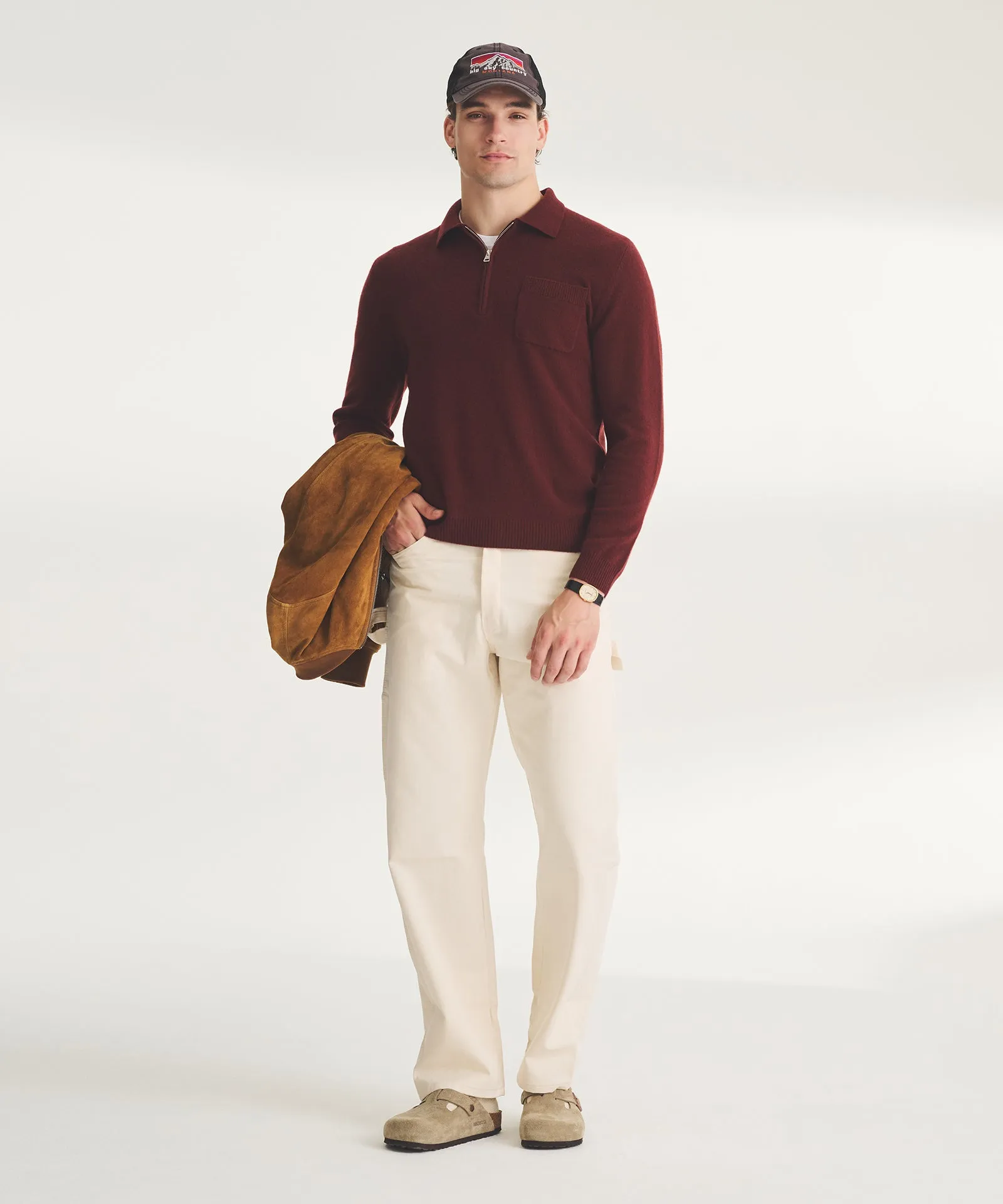 Signature Cashmere Quarter Zip Polo