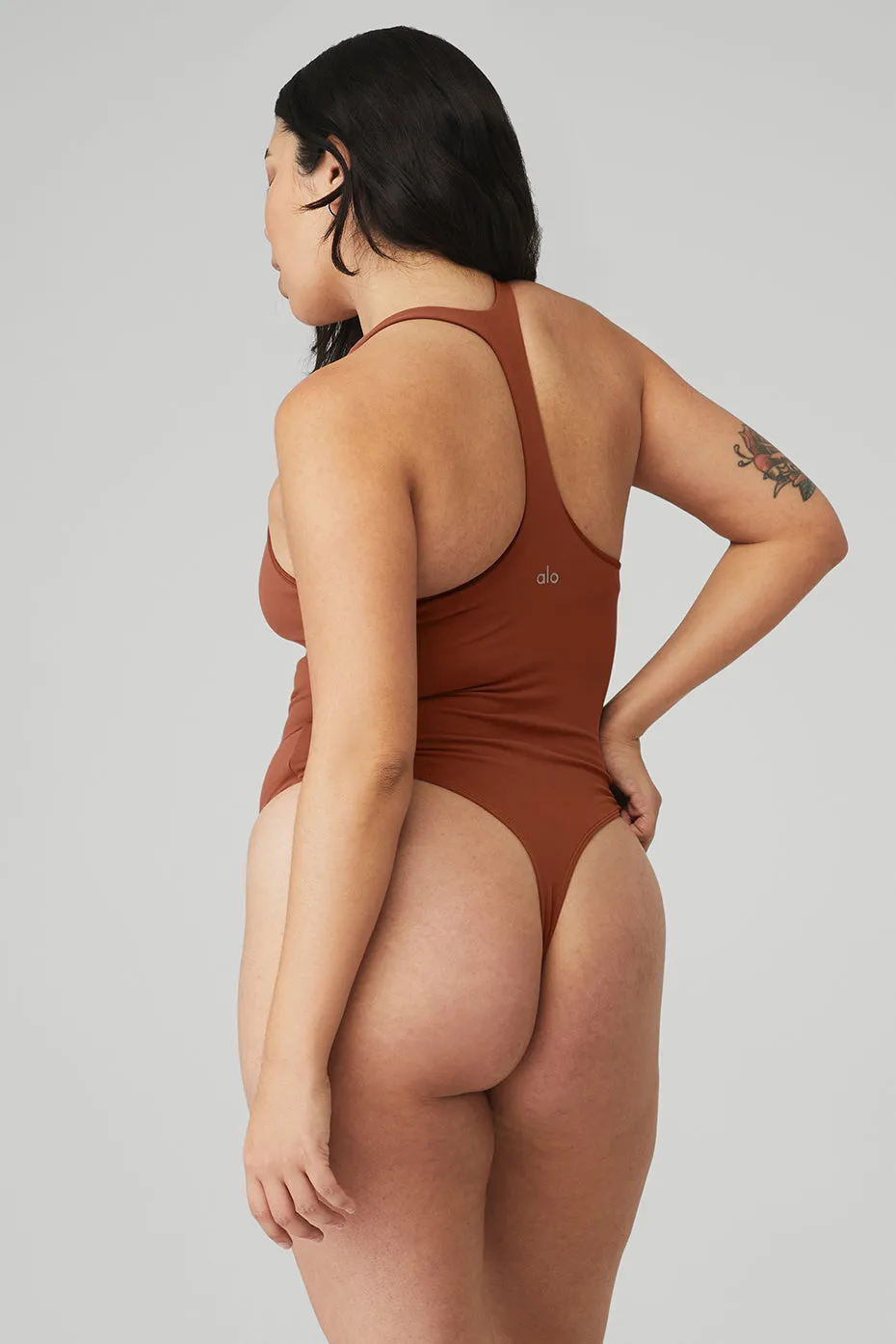 Sleek Back Bodysuit - Rust