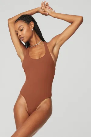 Sleek Back Bodysuit - Rust