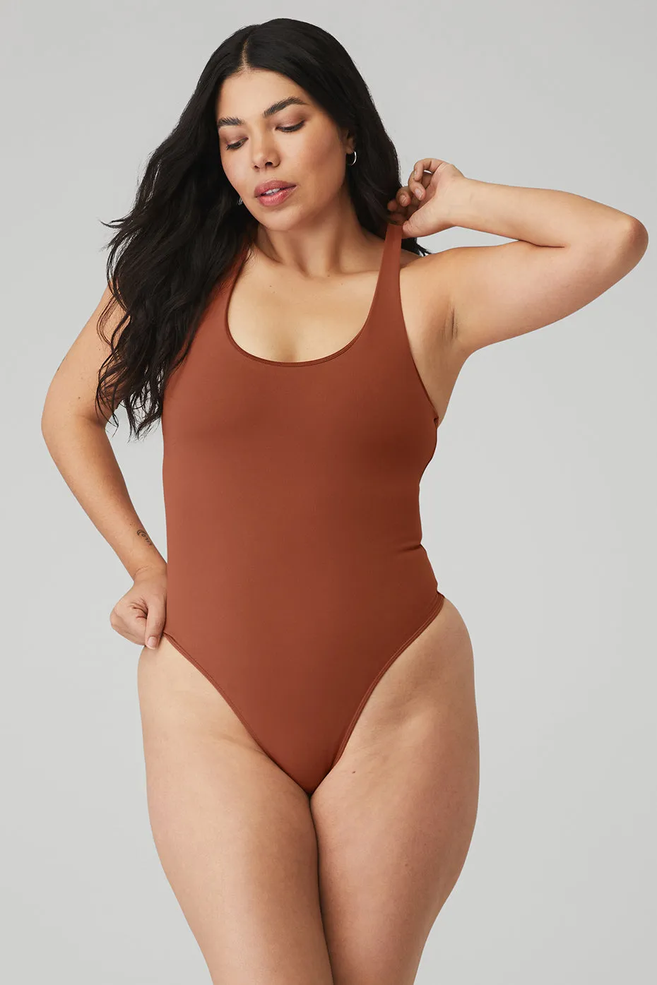 Sleek Back Bodysuit - Rust