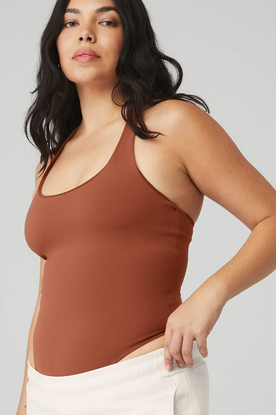 Sleek Back Bodysuit - Rust