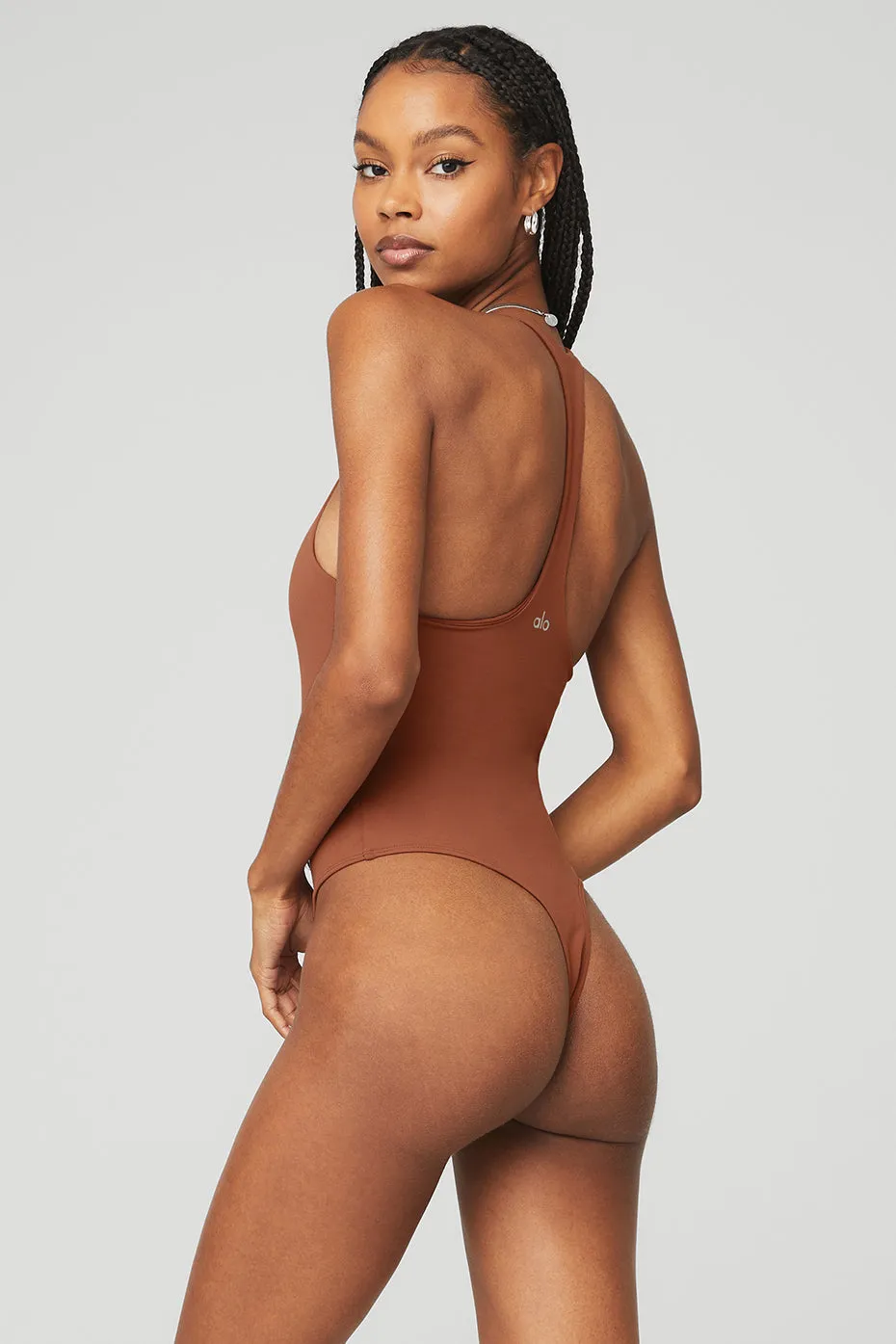 Sleek Back Bodysuit - Rust