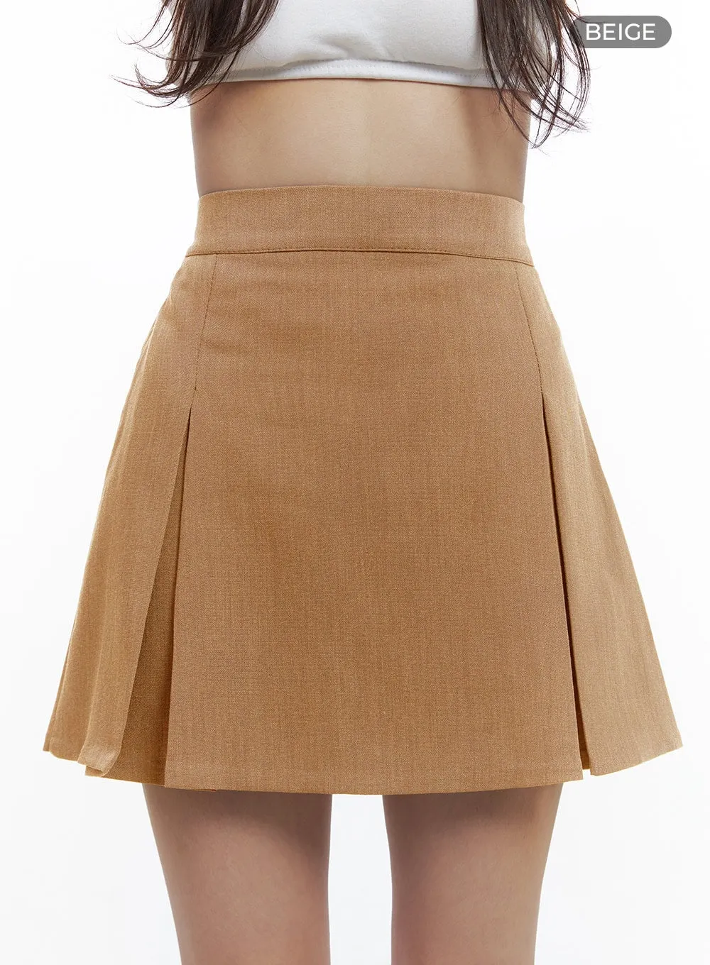 Sleek Pleated Solid Skirt OS416