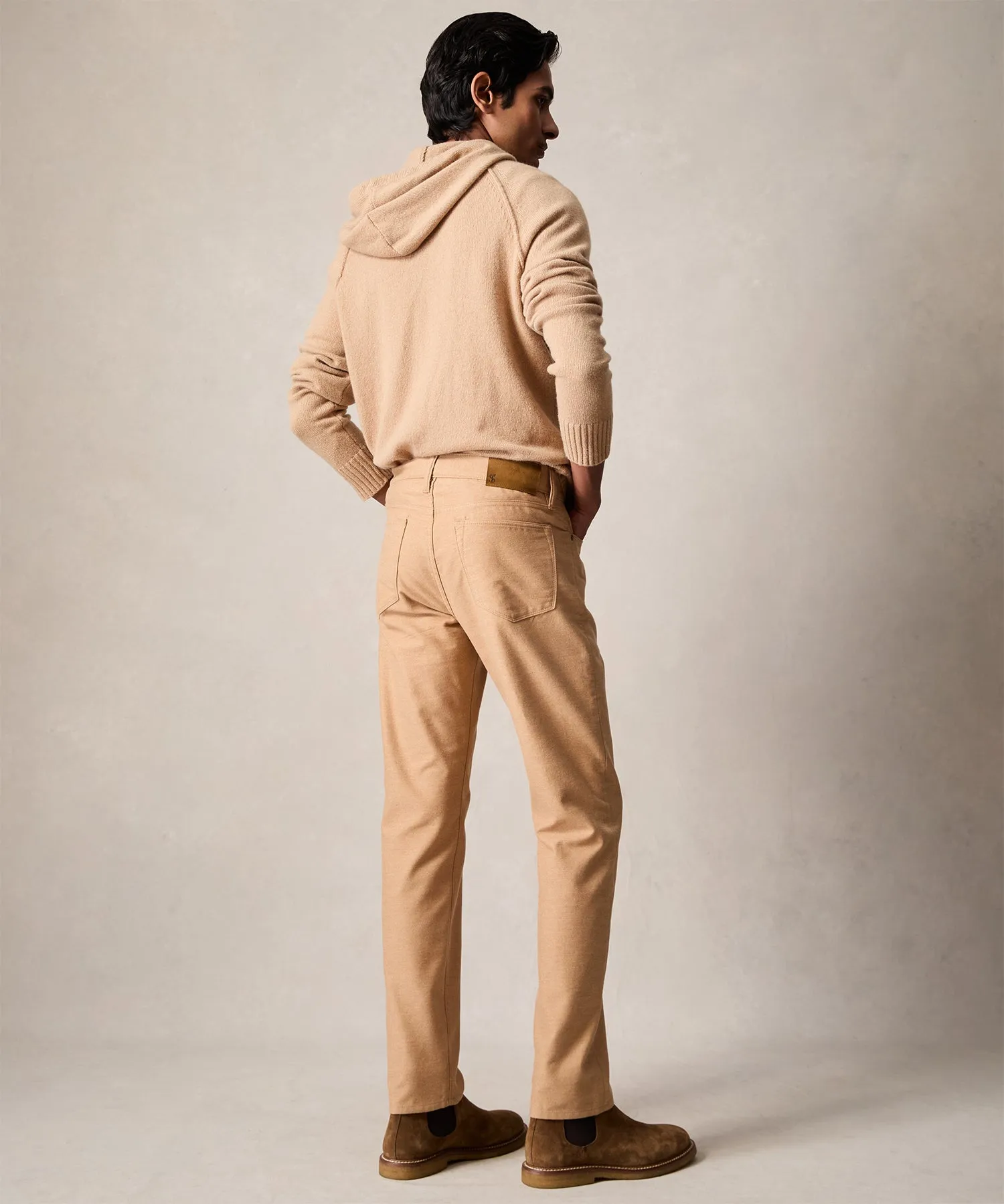 Slim Fit 5-Pocket Camelhair Pant in Tan