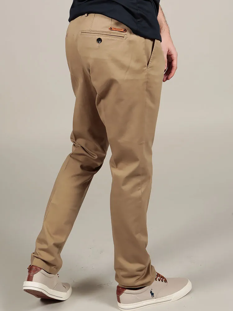 Slim  Fit Chino Trousers – Classic Khaki