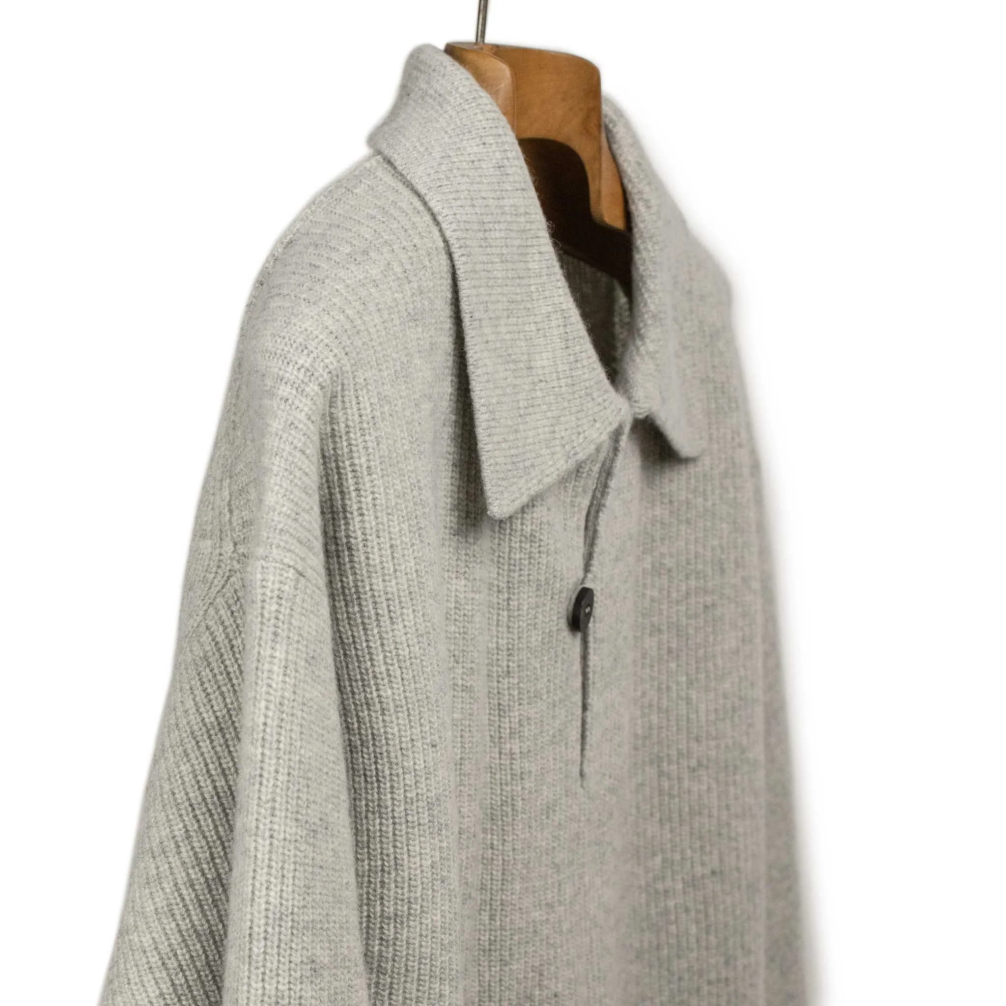 Smock sweater in heather grey heavyweight wool and cashmere