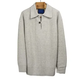 Smock sweater in heather grey heavyweight wool and cashmere