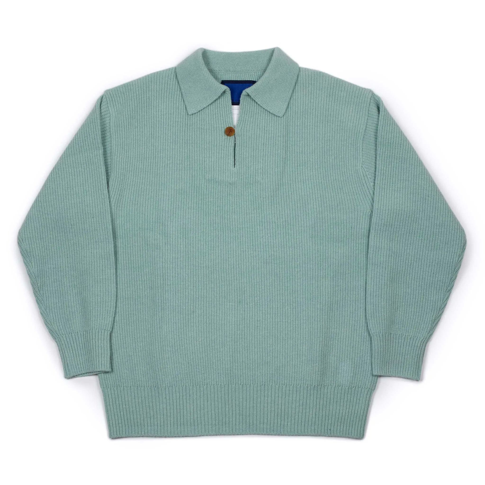 Smock sweater in mint heavyweight wool and cashmere