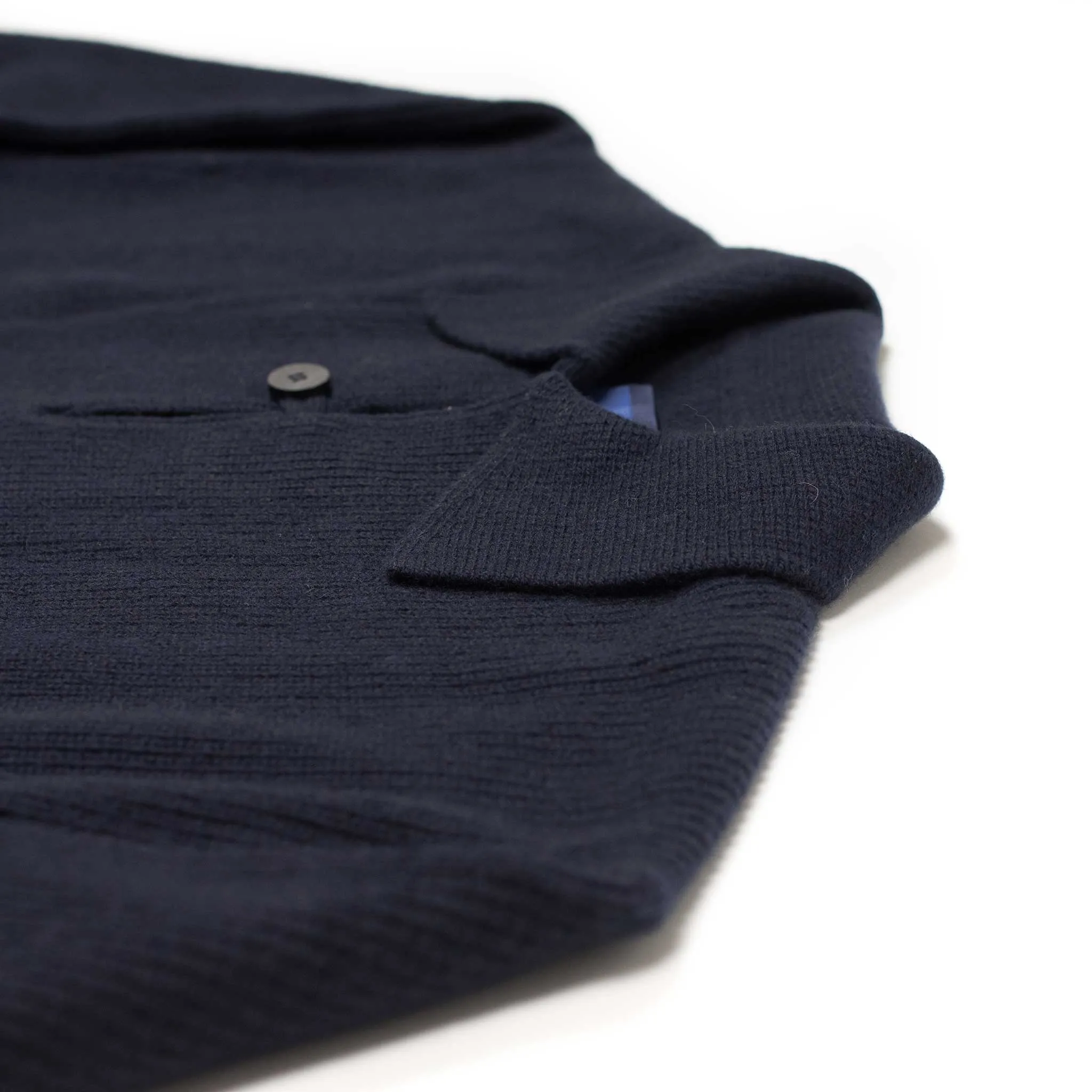 Smock sweater in navy heavyweight wool and cashmere