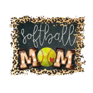 SOFTBALL MOM LEOPARD  SUBLIMATED CHALK BOARD  DRI FIT RACER TANK