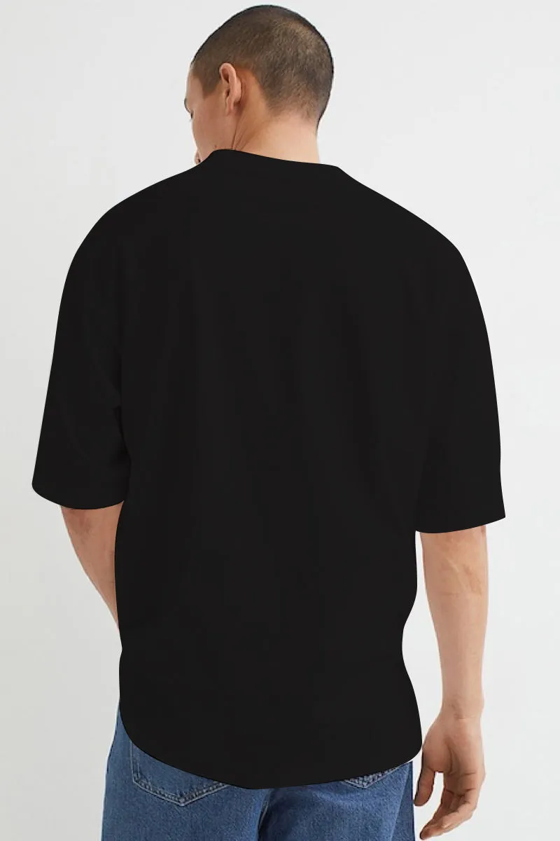 Solid Black Oversized Tee Back