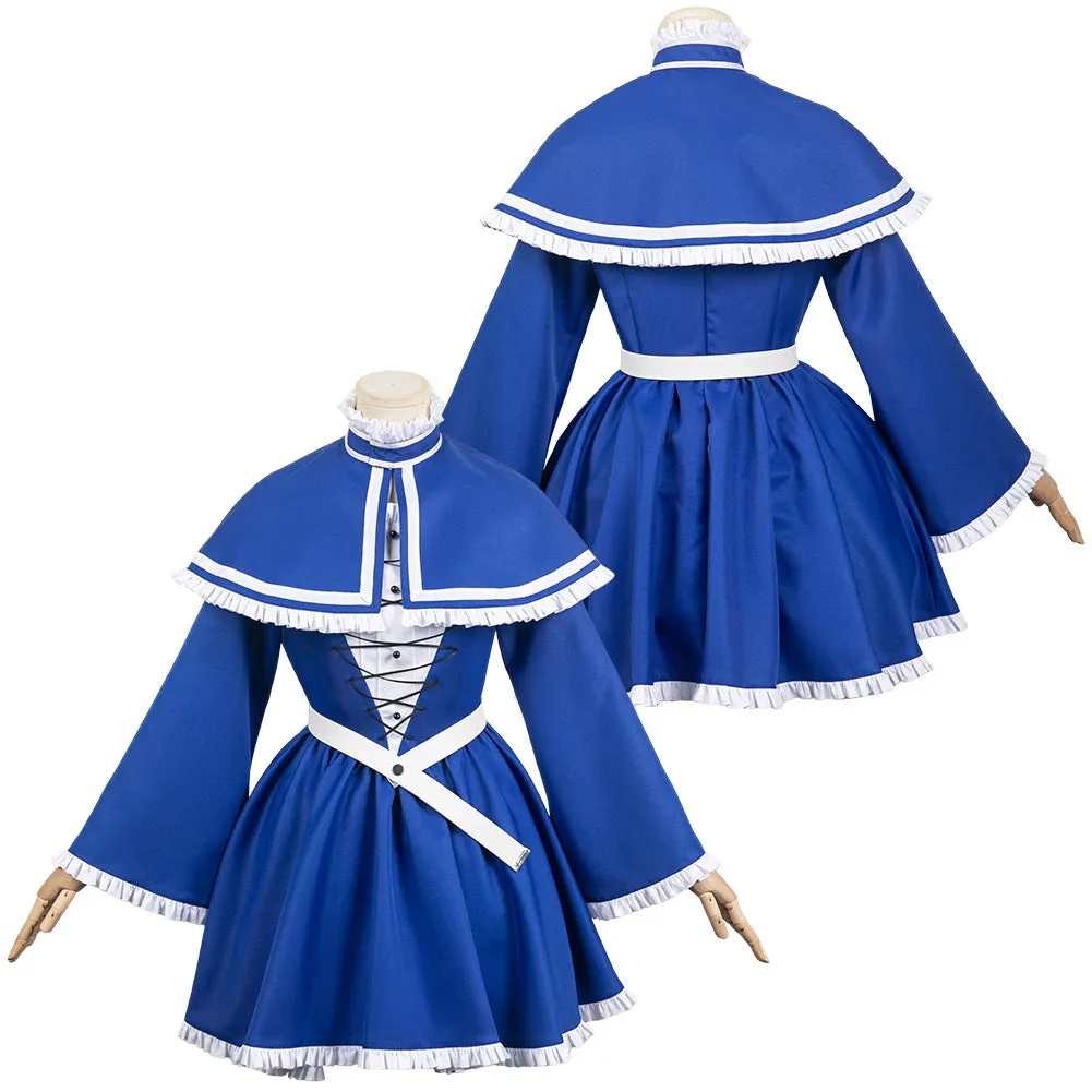 Sousou No Frieren Lawine Women Blue Dress Set Party Carnival Halloween Cosplay Costume