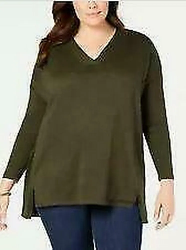 Style & Co Petites High-low Over-sized Tunic Sweater, Petite Small