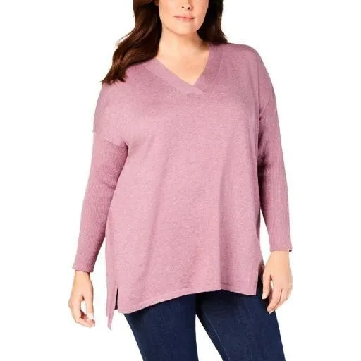 Style & Co Plus Size High-low Over-sized Tunic Sweater