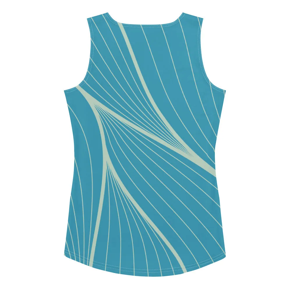 Sublimation Cut & Sew Tank Top Blue Abstracts