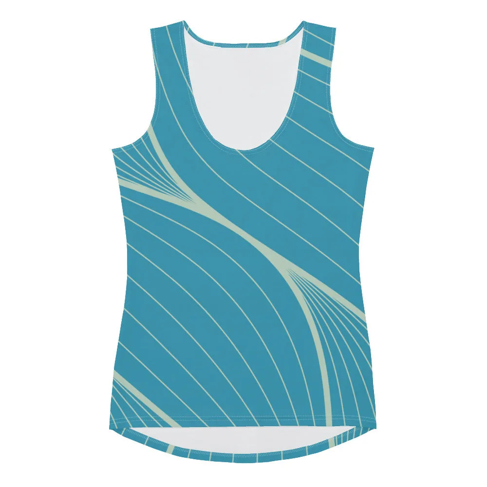 Sublimation Cut & Sew Tank Top Blue Abstracts